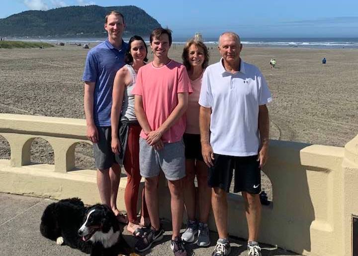 Picture of my immediate family at a reunion in Seaside, Oregon