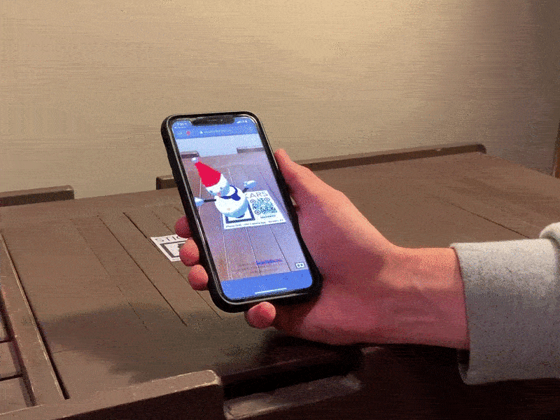 Animated GIF showing augmented reality passthrough on a smart phone device